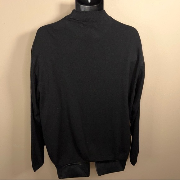 XL VINTAGE TSR MENS BLACK SWEATER LONG SLEEVE HIGH NECK KNIT ACADEMIA STRETCH - Picture 12 of 13